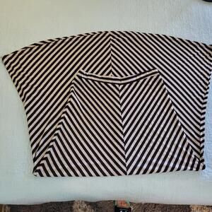 Dressbarn women chevron stripped pullon maxi skirt black & gray elastic waist M